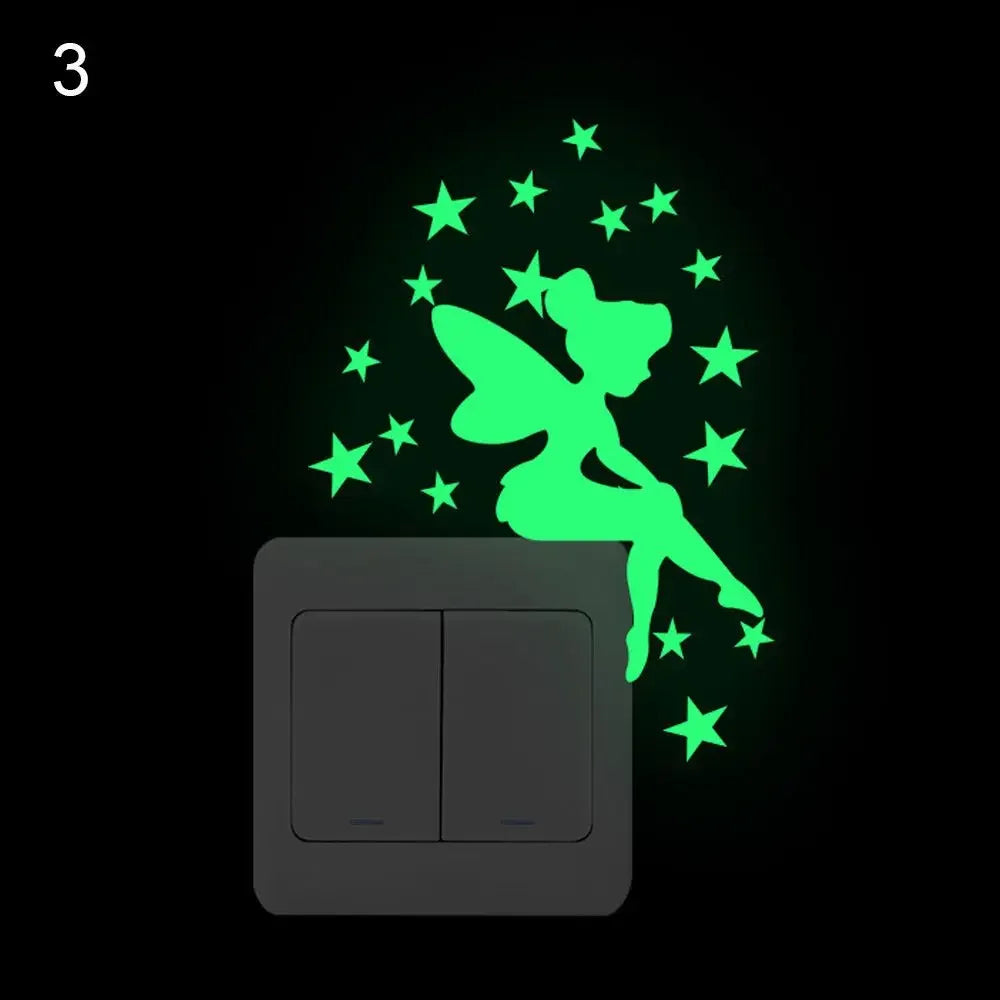 1Set 3D Bubble Stars Moon Dots Self-adhesive Luminous Wall Sticker Kids Bedroom DIY Decal Glow In Dark Fluorescent Decoration