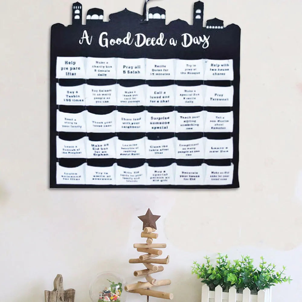 2026 Ramadan Countdown Calendar Eid Mubarak Felt Countdown Ramadan Calendar Muslim Party Decoration Craft Eid Al-Adha Ornament