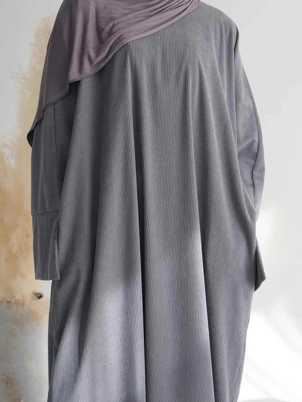 Closed Casual Corduroy Winter Abaya for Muslim Women – Eid 2025 Moroccan Kaftan Caftan Modest Dress
