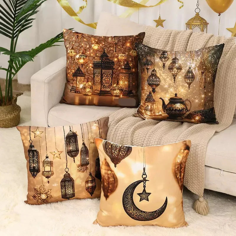 EID Mubarak Decor Cushion Cover Aid Ramadan Decorations 2024 Islamic Muslim Decor Ramadan Kareem EID Al Adha Ramada Pillowcase