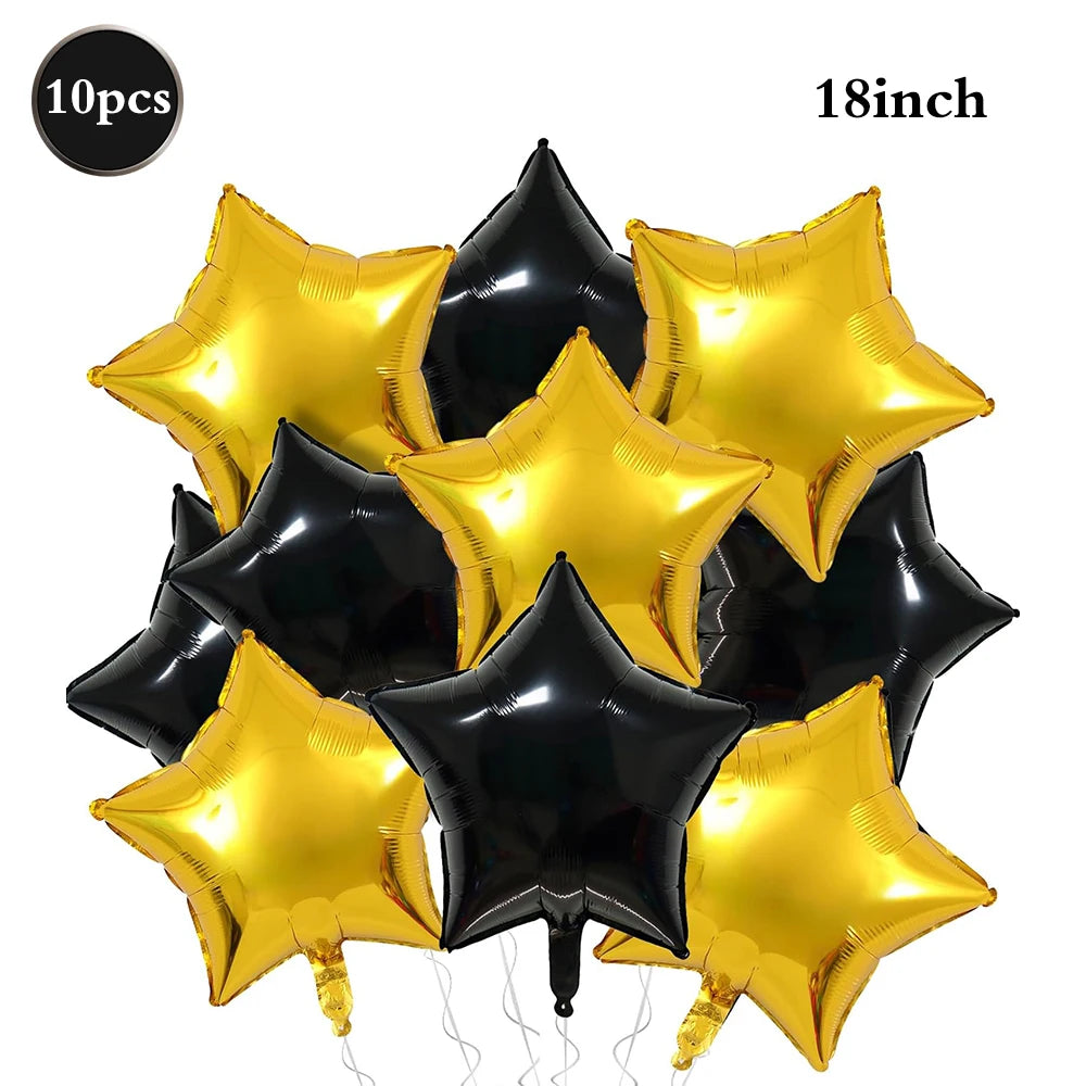 28inch Gold Moon 18inch Star Foil Balloons Set for Ramadan Eid Baby Shower Anniversary Wedding Birthday Party Decorations Favors