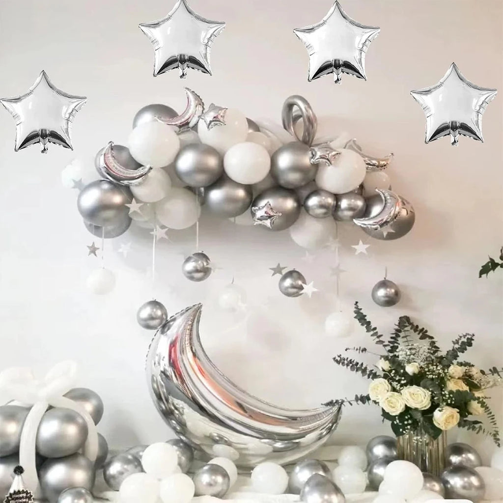 12pcs Star Moon Balloon Set Birthday Wedding Engagement Ramadan Eid Party Decoration Balloon