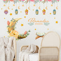 2025 Ramadan Mubarak Window Sticker EID Mubarak Moon Star Wall Stickers for Home Decoration Islamic Muslim Party Supplies Gifts