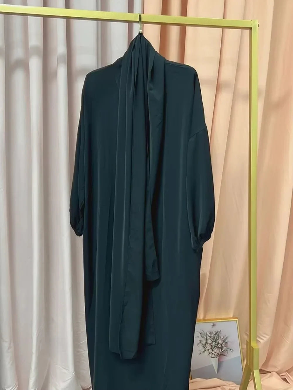 Ramadan One Piece Muslim Prayer Garment Women Hijab Abaya Maxi Dress Khimar Burqa Islamic Clothing Overhead Arab Robe