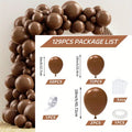 129PCS Brown Balloon Arch garland kit, 18 "10" 5 "dark brown balloons in different sizes, suitable for birthdays, events, etc