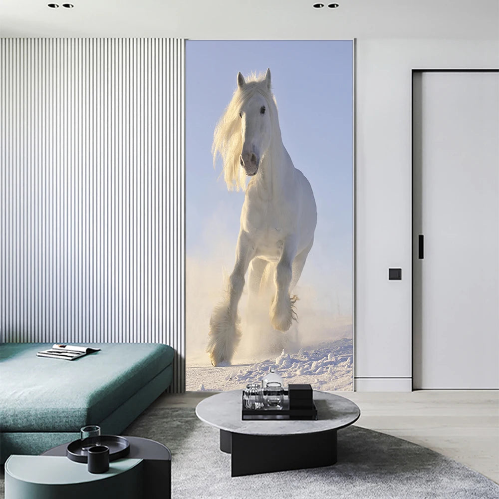 Medieval Stone Hutongs DIY Door Wall Sticker Home Decor Living Room Children Room Bedroom Art Mural Self-adhesive PVC Wallpaper