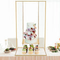 Gold Metal Swing Cake Stand 2.8 Feet Tall Hanging Dessert Display Centerpiece with Jute Rope Floating Cake Stand for Wedding Bir