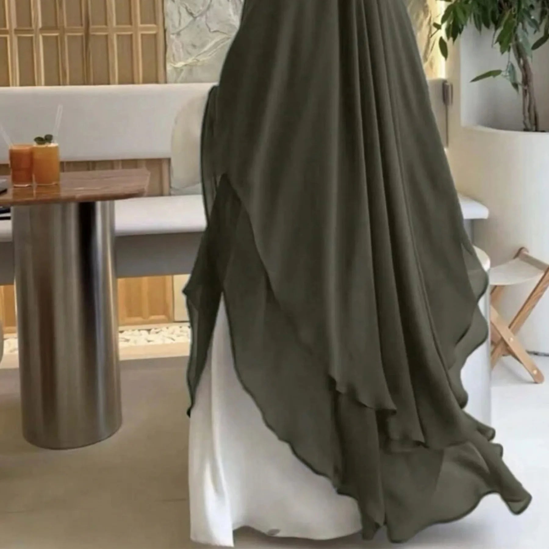 Extra Long Khimar Chiffon 2Layers Muslim Women Hijab Prayer Eid Hijabs Headscarf Shawl Veil Long Djellaba Niqab Ramadan scarf
