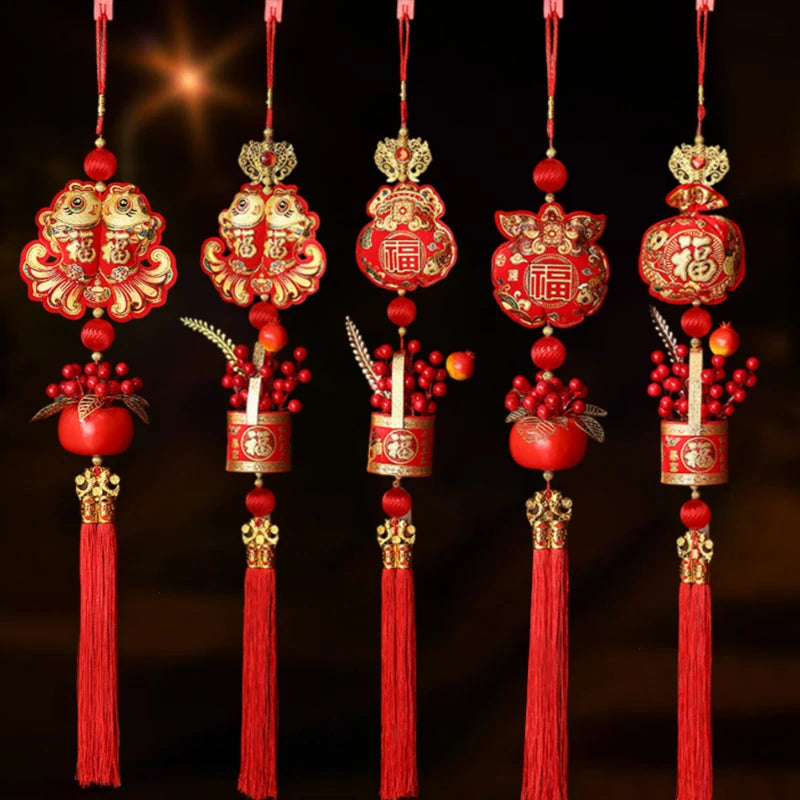 Chinese New Year 2025 Decorations Chinese Spring Festival Hanging Pendant Door Wall Ornament Traditional Chinese Room Decoration