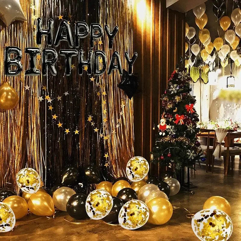 25pcs/set Happy Birthday Balloons Set Foil Letter Balloon Garland Bunting Banners Kids Birthday Party Babay Shower Decoration