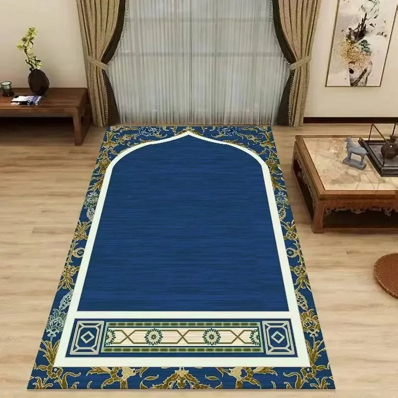 Authentic Ethnic Muslim Prayer Rug Living Room Decor Anti-Slip Carpets Bedroom Soft Rug Entrance Doormat Cultural Muslim Carpet