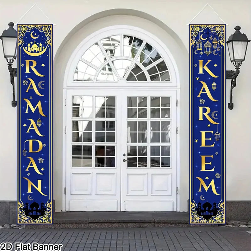 Eid Mubarak Door Banner Ramadan Decoration 2026 for Home Mubarak Ramadan Kareem Islamic Muslim Party Decor Eid Al Adha Gifts