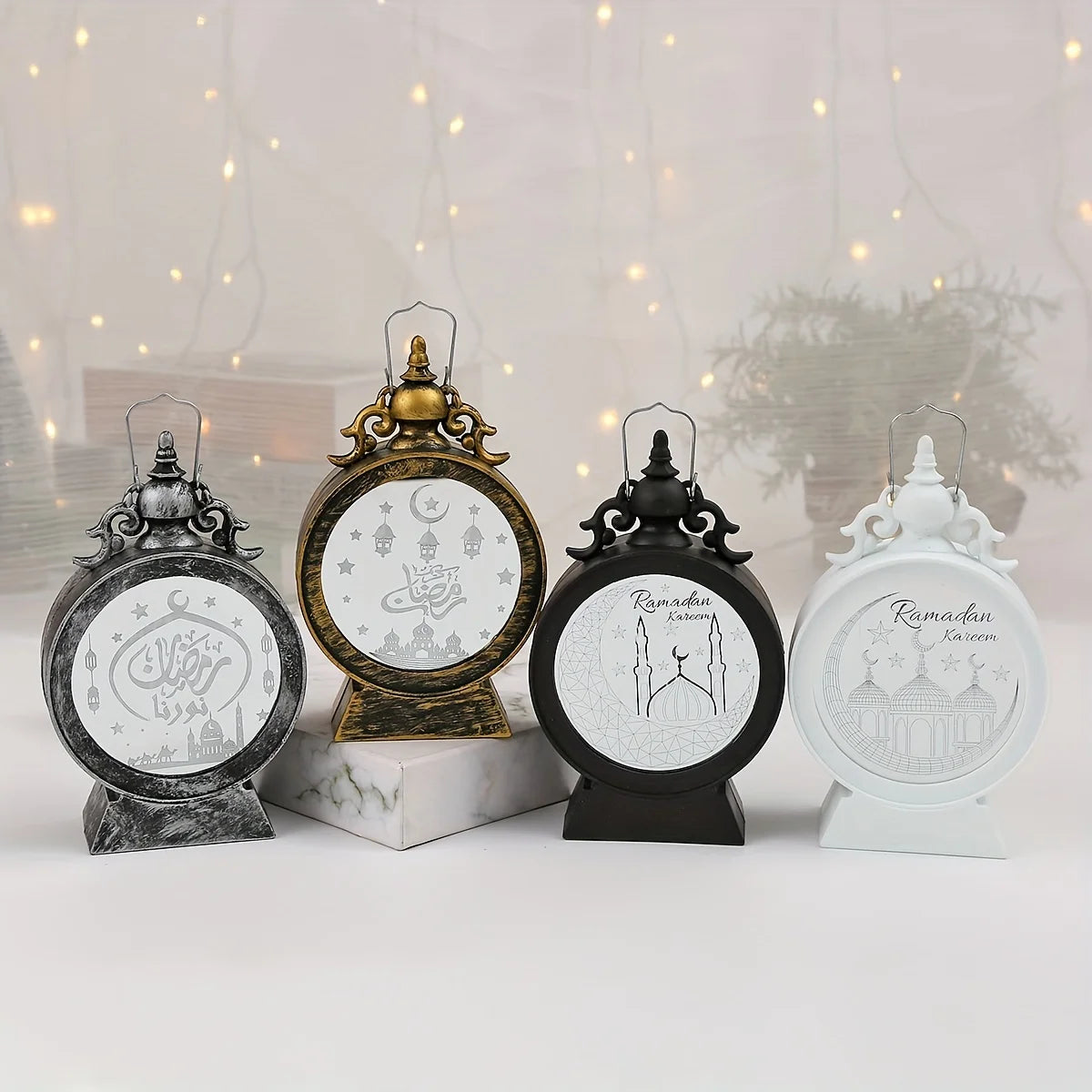 2024 Eid Mubarak Ornaments Led Lantern Light Ramadan Decorations Islamic Muslim Party Lights Ramadan Kareem Eid Al Adha Gift