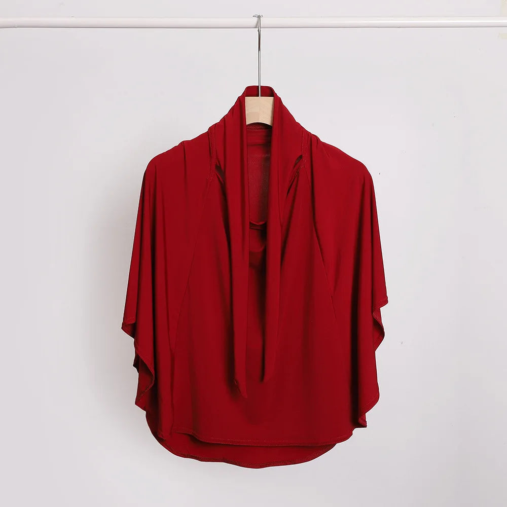 Ramadan Spring Summer Breathable Ironless Hijabs Long Instant Hijab Woman Ready To Wear With Face Masks Ready to Wear Hijabs