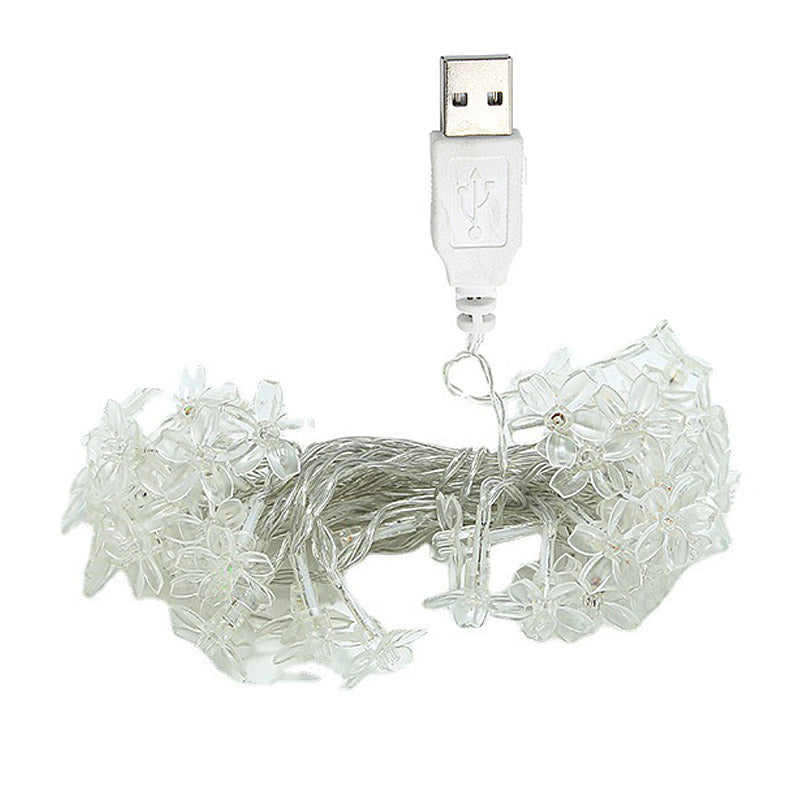 LED Garland Holiday Flower USB String Fairy Lights Hanging Ornaments Christmas Tree Decorations for Home Party Noel Navidad