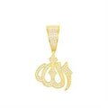 Moissanite Sparkling Full Diamond Islam Muslim Rune Pattern Pendant Allah Religious Necklace 925 Sterling Silver Men's Jewelry