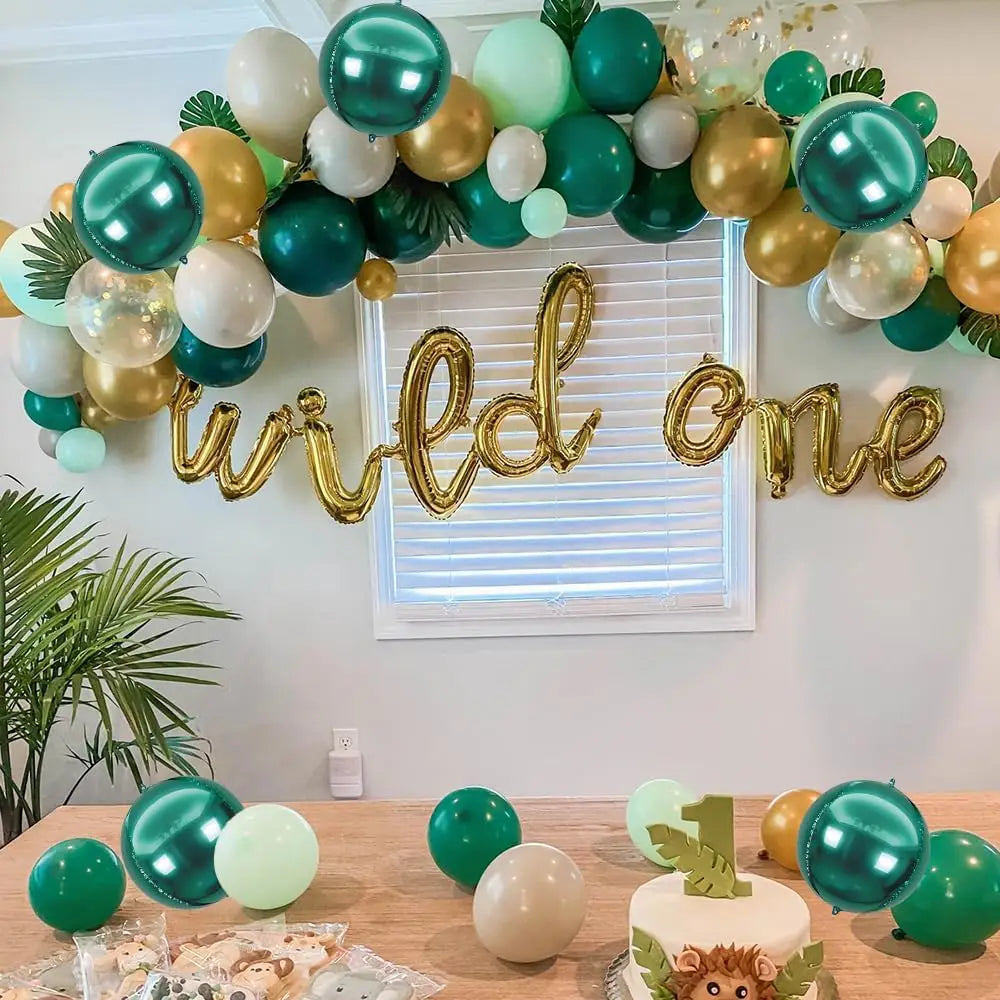 20/10Pcs Hanging 4D Round Foil Balloons 22in Dark Green 4D Round Balloon for Wedding Birthday Xmas Party Helium Air Globos Decor