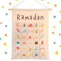 Ramadan Mubarak Countdown Advent Calendar bag Muslim Islamic Kareem eid Wall Hanging decoration sign kid Children boy girl gift