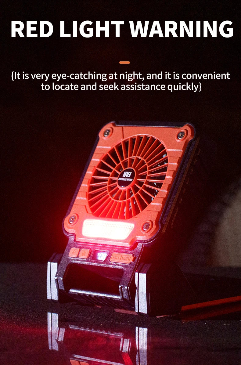 Outdoor Solar Fan Light 8 Hours Battery Foldable Tent Lantern Portable Multifunctional Camping Light Cross Border New