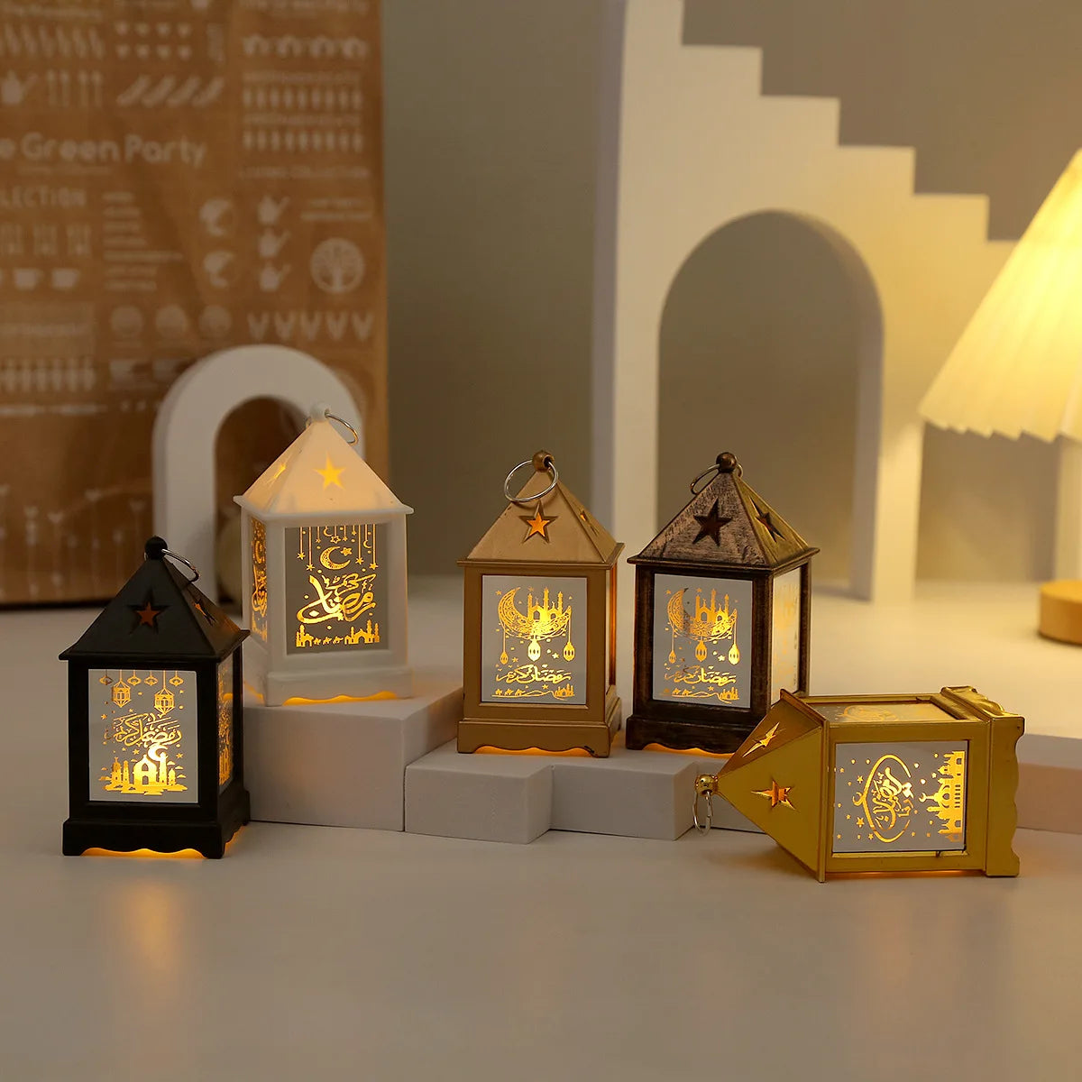 Eid Mubarak LED Lantern Creative Night Light Lamp Ramadan Kareem Decorations 2026 Muslim Ramadan Festival Lantern For Party