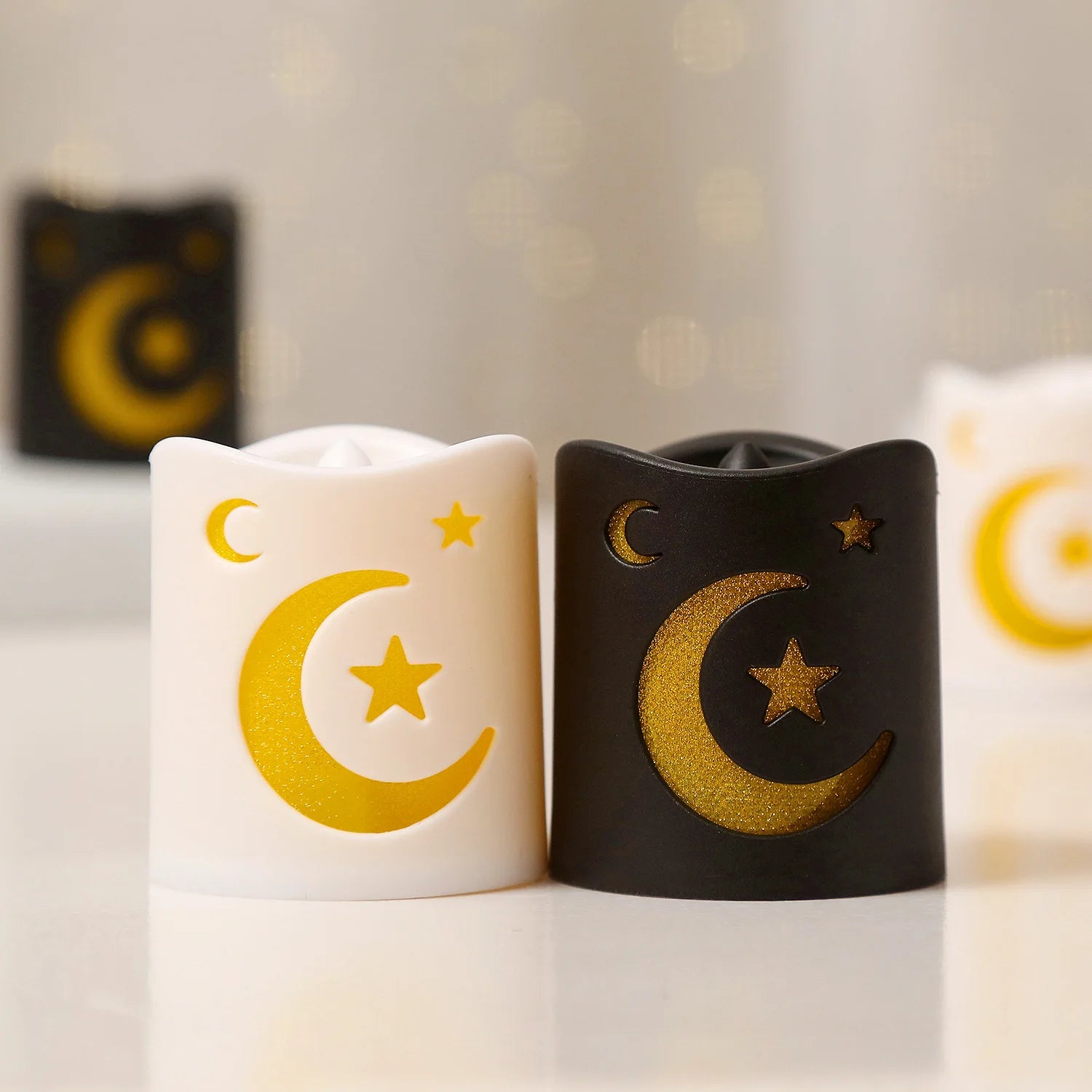 4PCS Ramadan Decoration LED Moon Star Castle Candle Lantern Lights EID Mubarak Decorations for Home 2026 Muslim Party Supplies