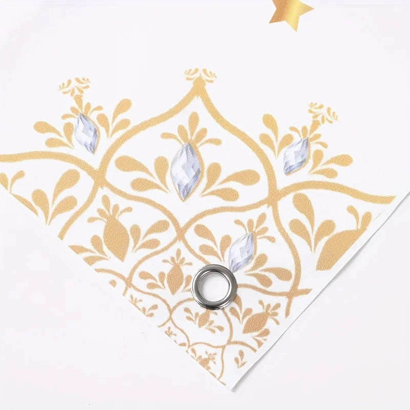 1set Islamic Ramadan Eid Mubarak Photo Booth Backdrop with White Golden Frame Muslim Party Decoration Supplies 2026
