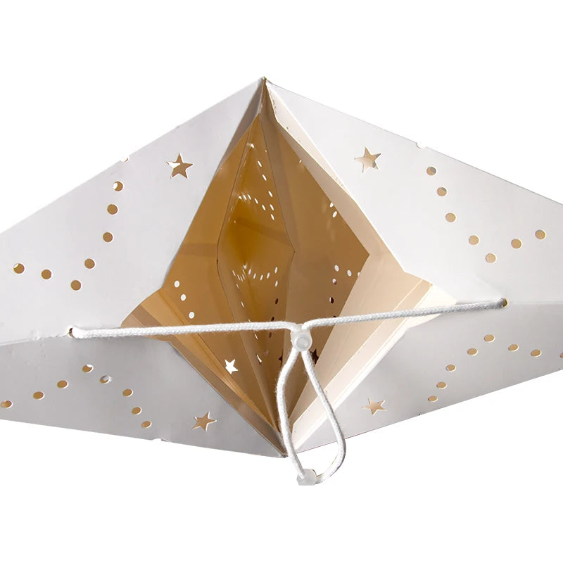 Hollow Star Hanging Pendant Light Eid Mubarak Ramadan Kareem Decoration 2024 paper Lantern Islamic Muslim Party Supplies wedding