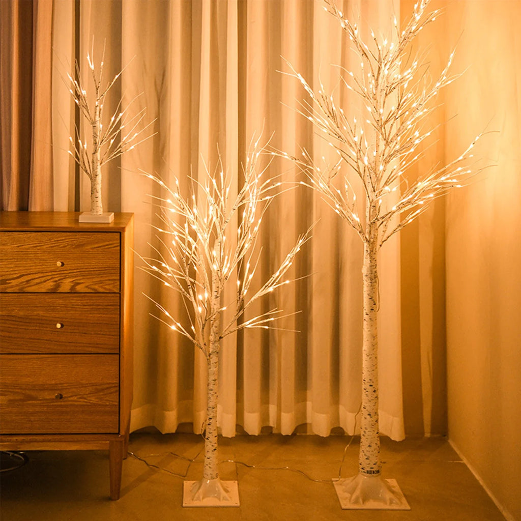 Artificial Birch Tree Warm White LED Light – 4ft / 5ft / 6ft Home & Festival Decoration