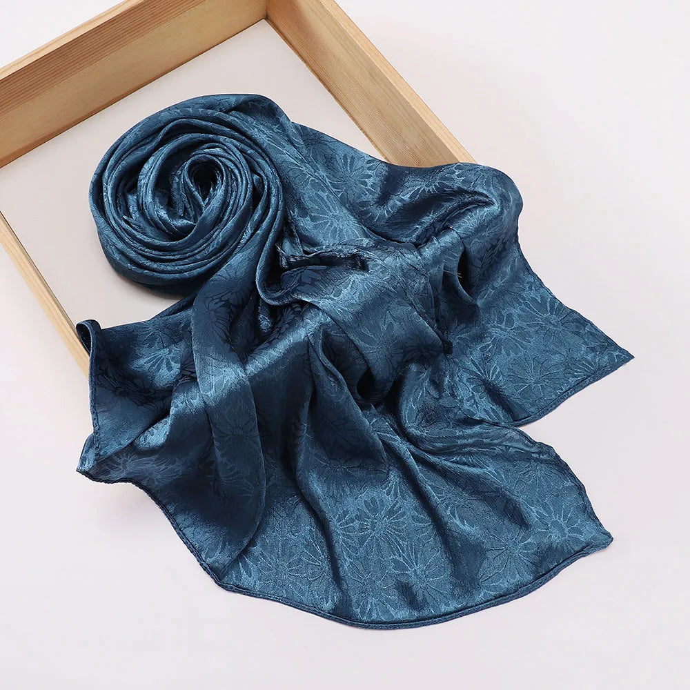 Premium Glimmer Satin Silk Crepe Crinkle Shawl Glitter Breathable Light Weight Muslim Women Scarf Hijab Long Shawl
