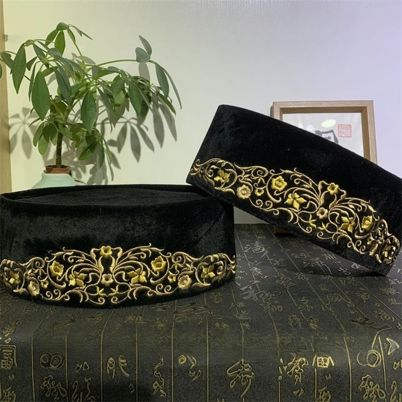 Muslim Caps For Men Clothing Tax Products Turkey Shipping-Fee Prayer Malaysian Boat Hat Kippa Islamic Kufi Topi Black 03157