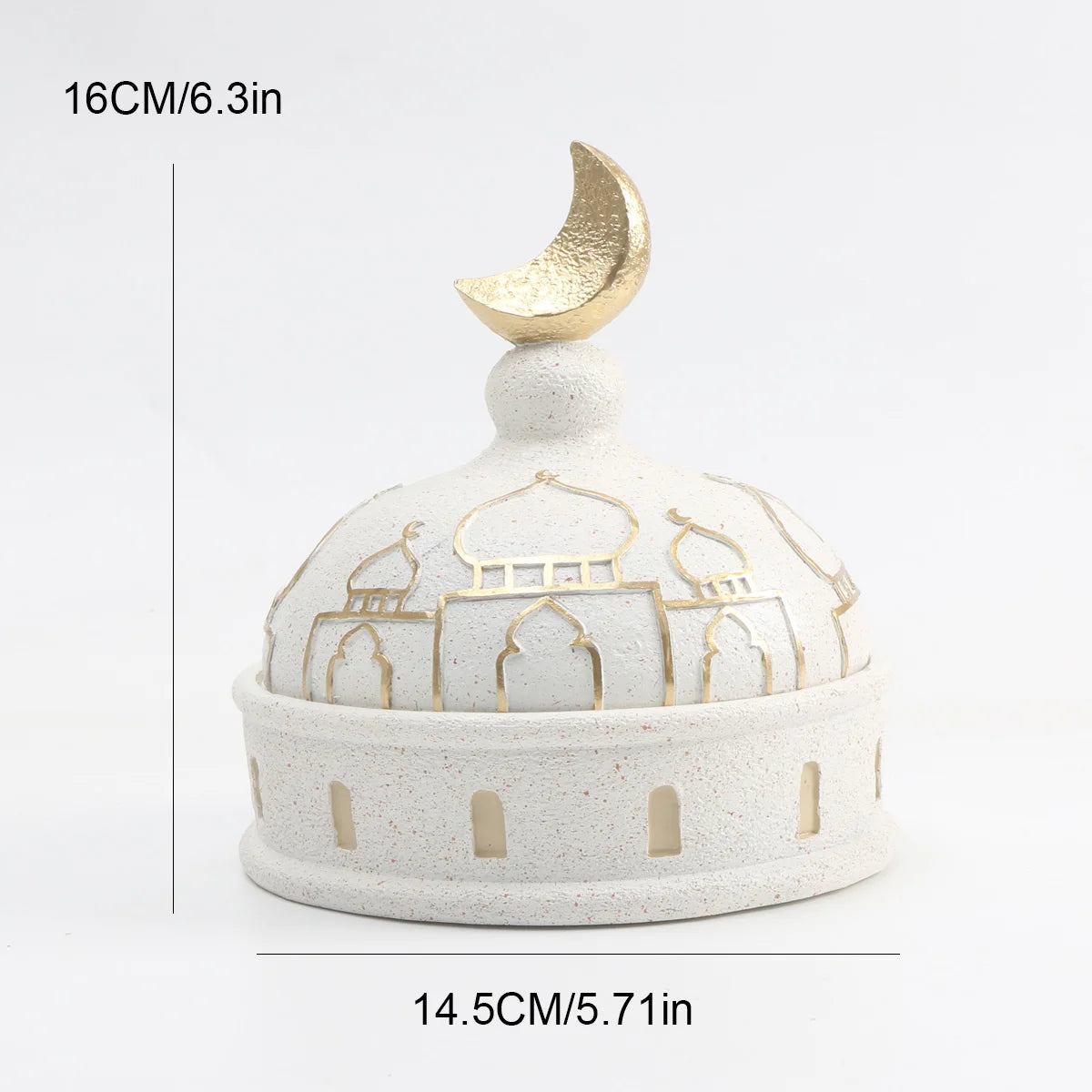 1 PC Ramadan Muslim Kaaba Dome Mosque Islamic Desktop Ornament Table Car Decor Crafts Gifts Candlestick