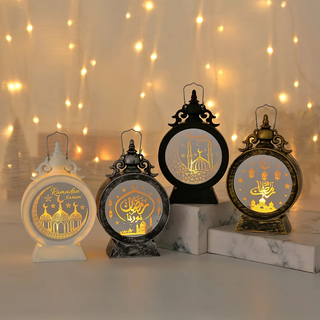 2024 Eid Mubarak Ornaments Led Lantern Light Ramadan Decorations Islamic Muslim Party Lights Ramadan Kareem Eid Al Adha Gift