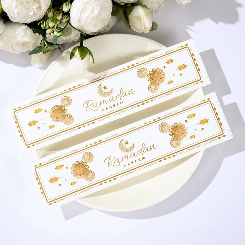 10Pcs Eid Mubarak Bottle Labels Wrapper Adhesive Stickers Ramadan Kareem Decor for Home Water Bottle Cover Party Decor