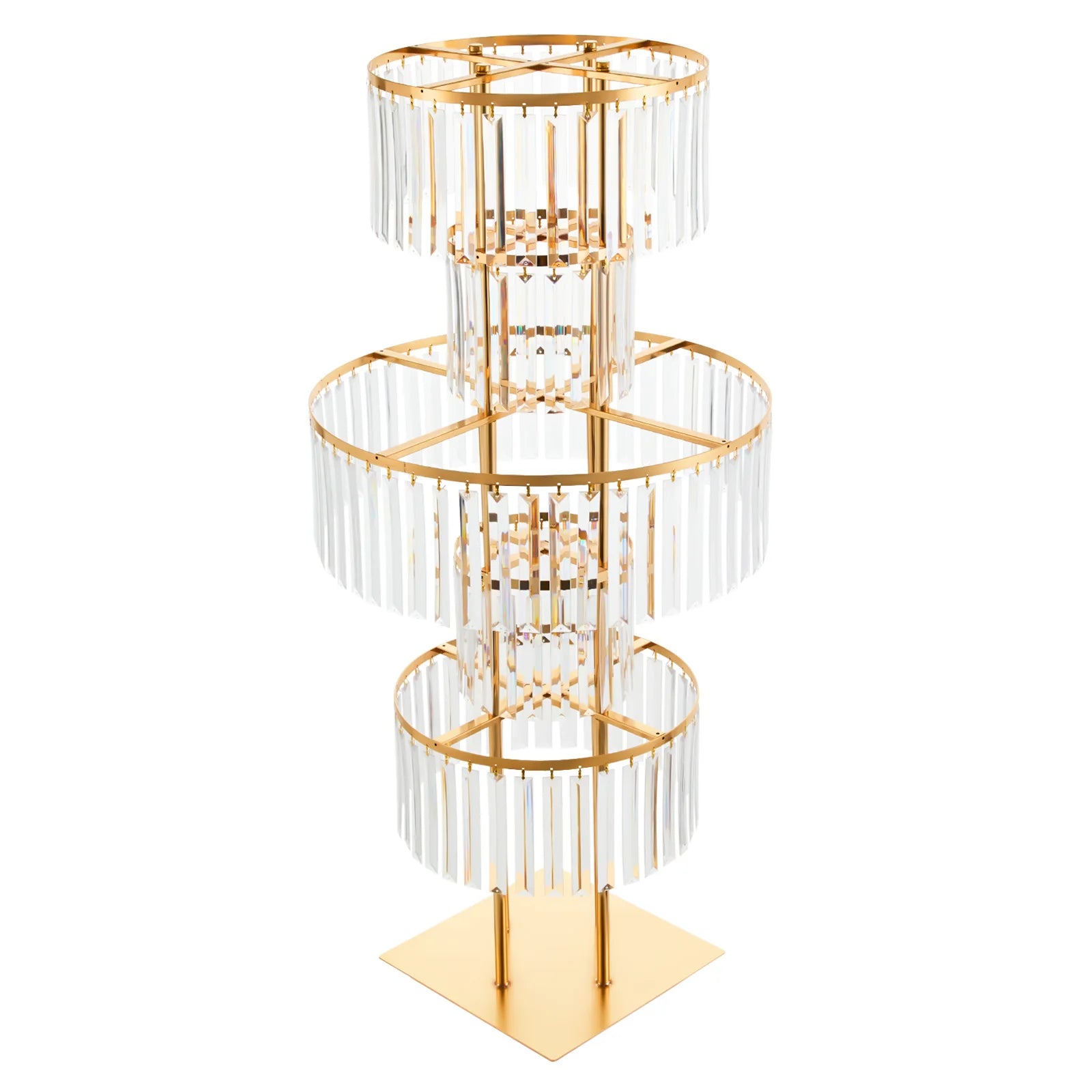 5 Tiers Gold/Silver Wedding Centerpieces Flower Stand Vase Centerpiece Acrylic Flower Stand with Hanging Acrylic
