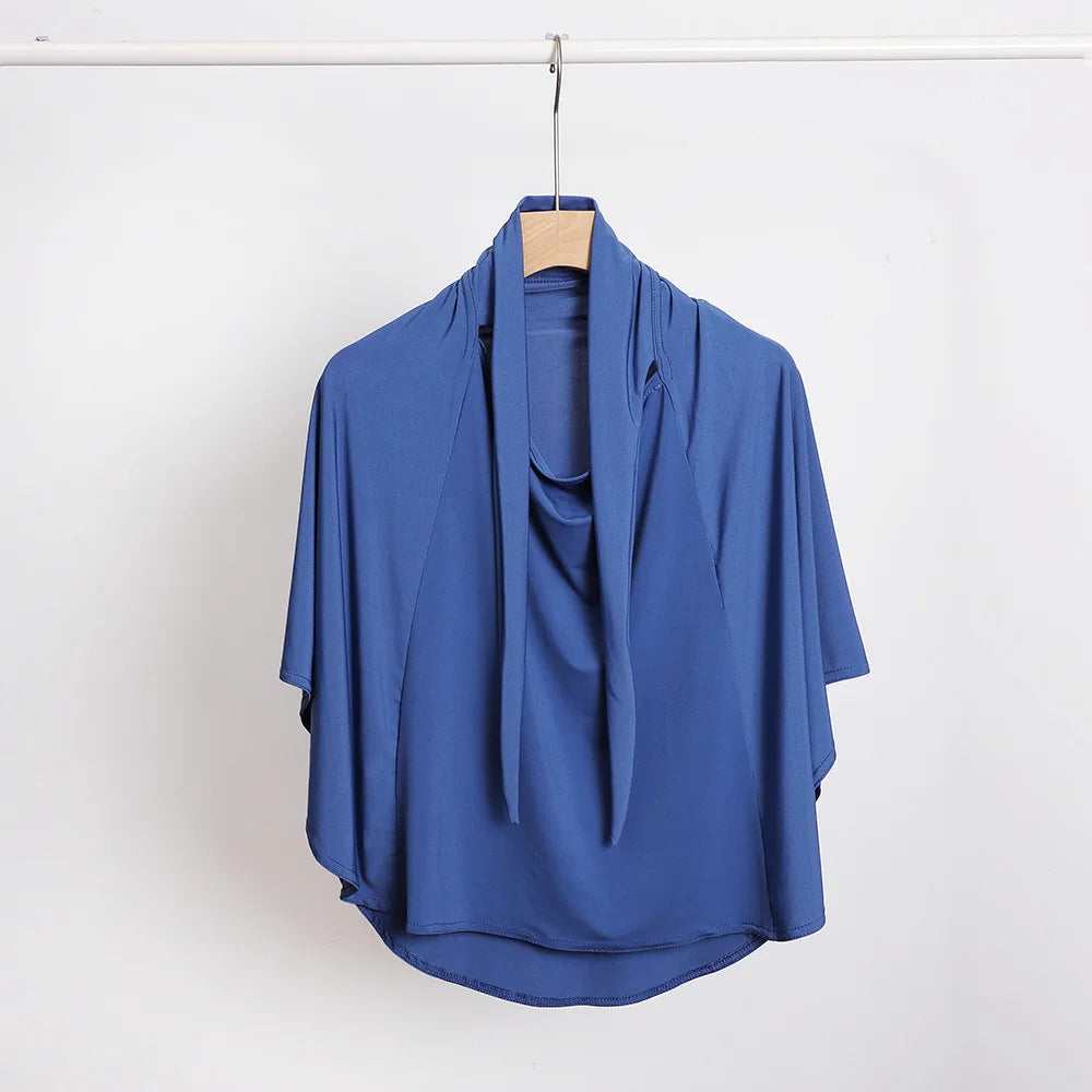 Ramadan Spring Summer Breathable Ironless Hijabs Long Instant Hijab Woman Ready To Wear With Face Masks Ready to Wear Hijabs