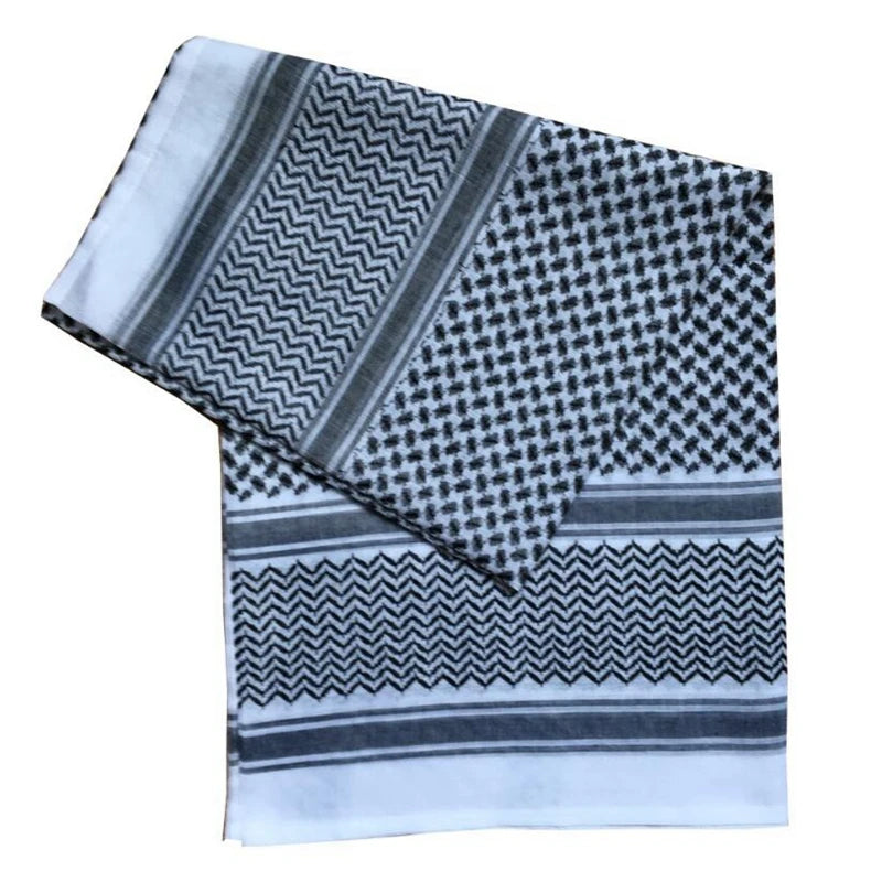 55x55 Inch Arab Shemagh Muslim Keffiyeh Head Wrap Scarf for Men Women Tactical Desert Scarf Neck Headwear, Aqel Rope