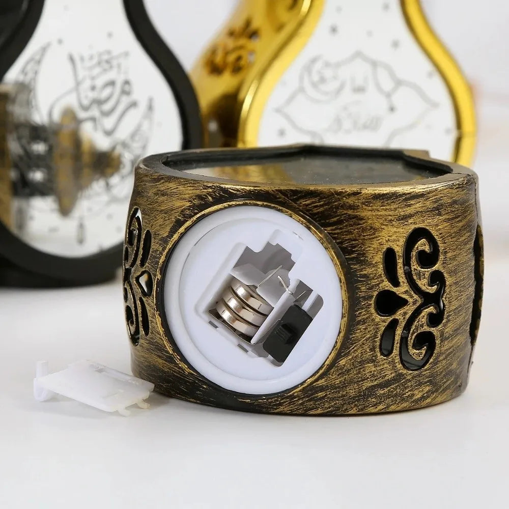 New Eid Mubarak Moon Ramadan Decoration LED Lantern Plastic Handheld Moon Lantern Castle Lights Islamic Party Decoration