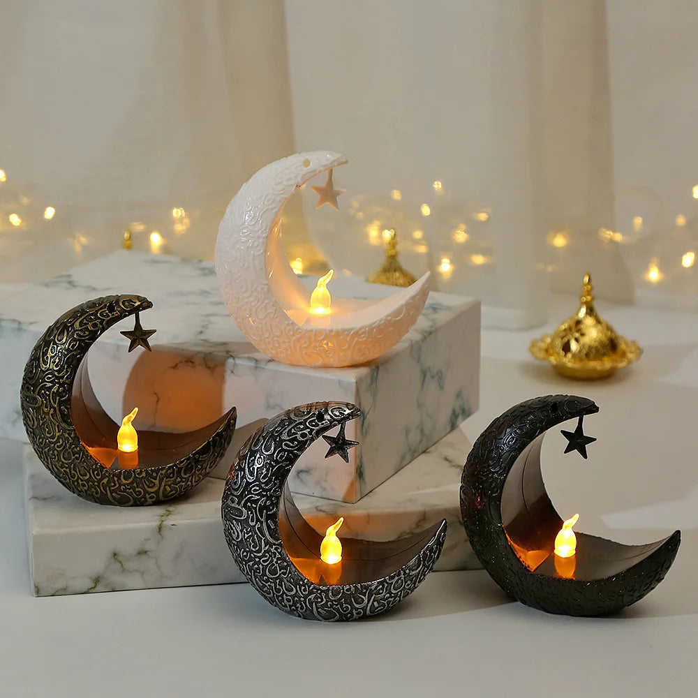 Ramadan Decoration 2026 LED Star Moon Candlestick Lamp Islamic Muslim Eid Mubarak for Ramadan Kareem Home Decor Lamp Party Gifts