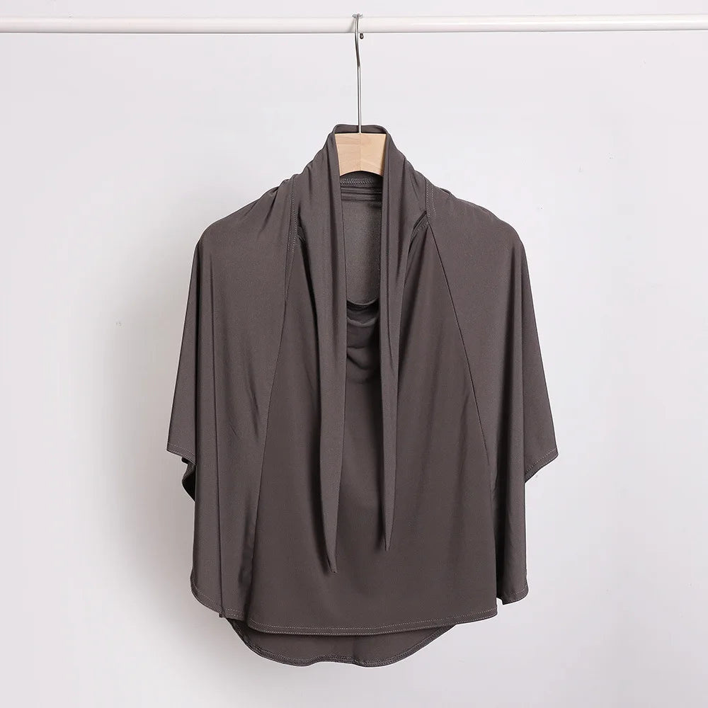 Ramadan Spring Summer Breathable Ironless Hijabs Long Instant Hijab Woman Ready To Wear With Face Masks Ready to Wear Hijabs
