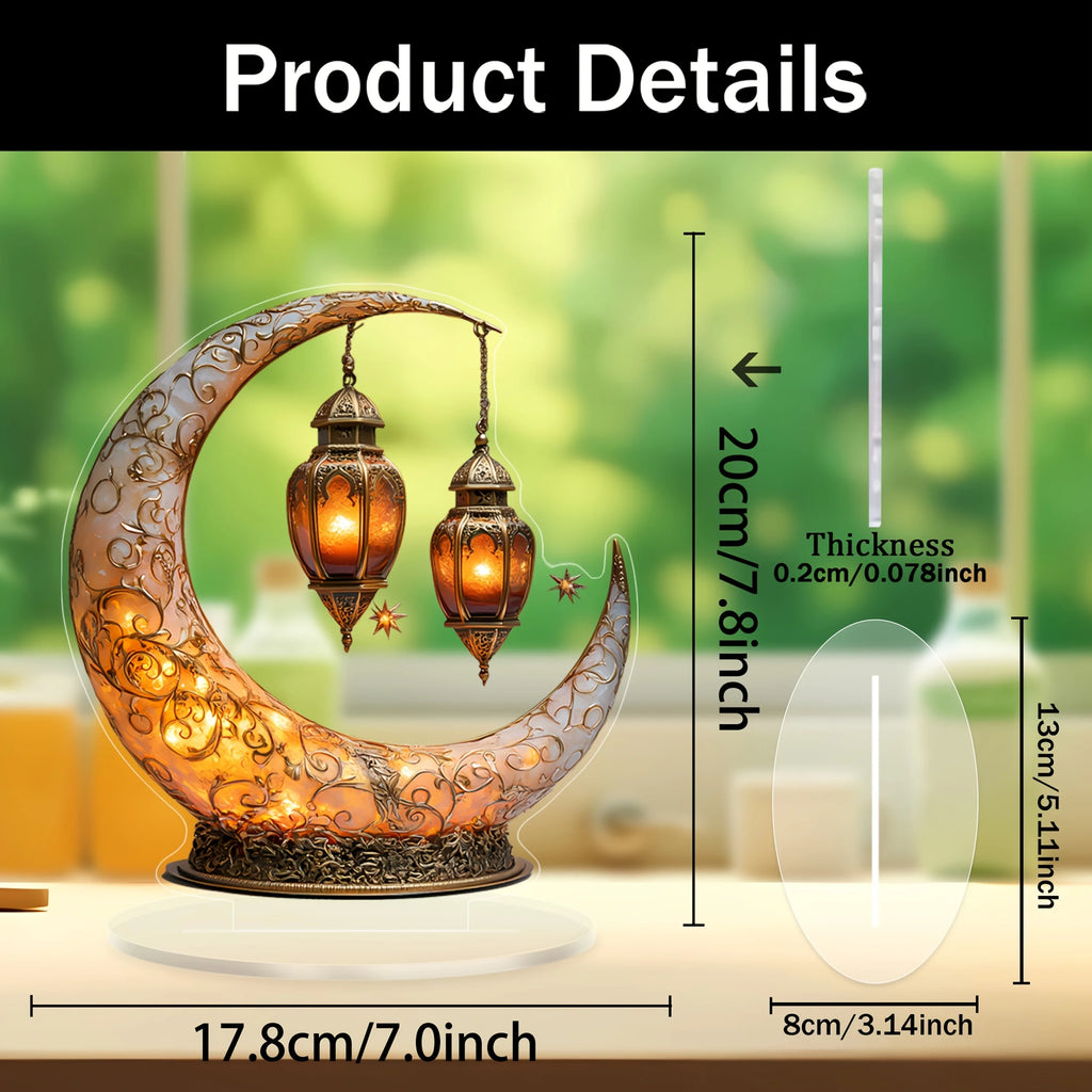 1PC 2D Theme decoration ornament with moon and stars Home,Office,Cafe,room,Studio,display Case,Table Ornament Desktop Decor