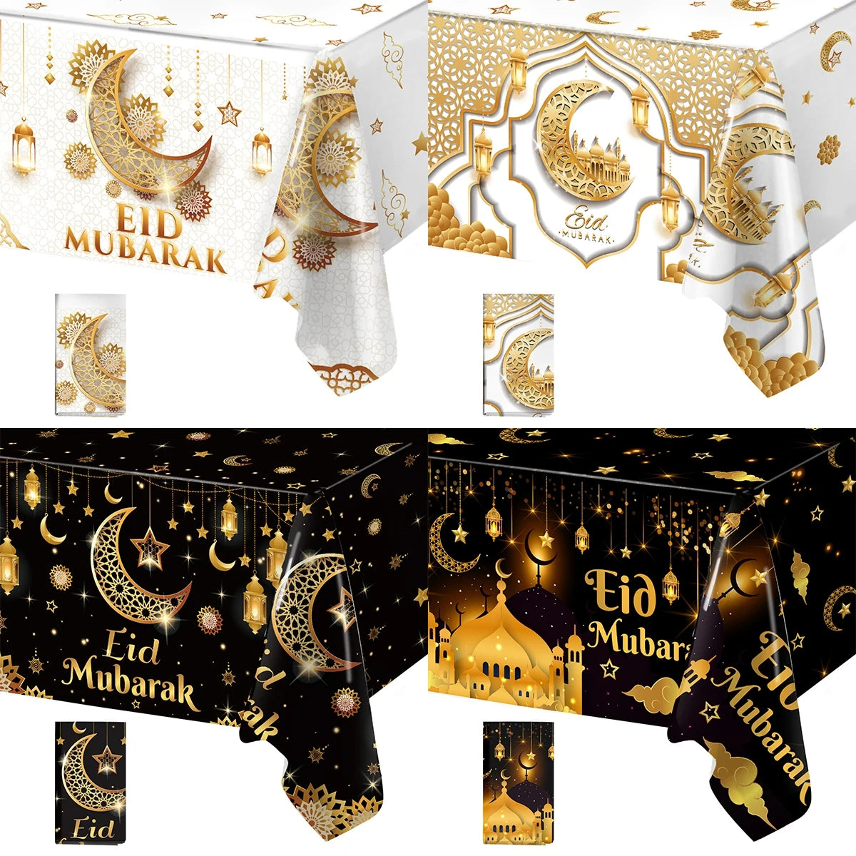 Eid Mubarak Tablecloths Ramadan Decoration 2025 for Home Islamic Muslim Party Decor Ramadan Kareem Tableware Eid Al Adha Gifts