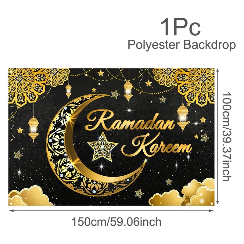 Eid Mubarak Background Ramadan Kareem Backdrop Islamic Muslim Party Supplies Eid Al-fitr Gifts Ramadan Decoration For Home 2025