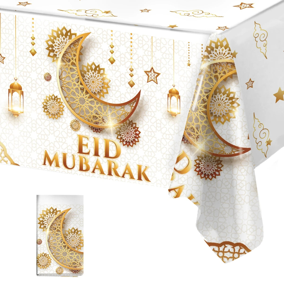 Eid Mubarak Tablecloths Ramadan Decoration 2025 for Home Islamic Muslim Party Decor Ramadan Kareem Tableware Eid Al Adha Gifts