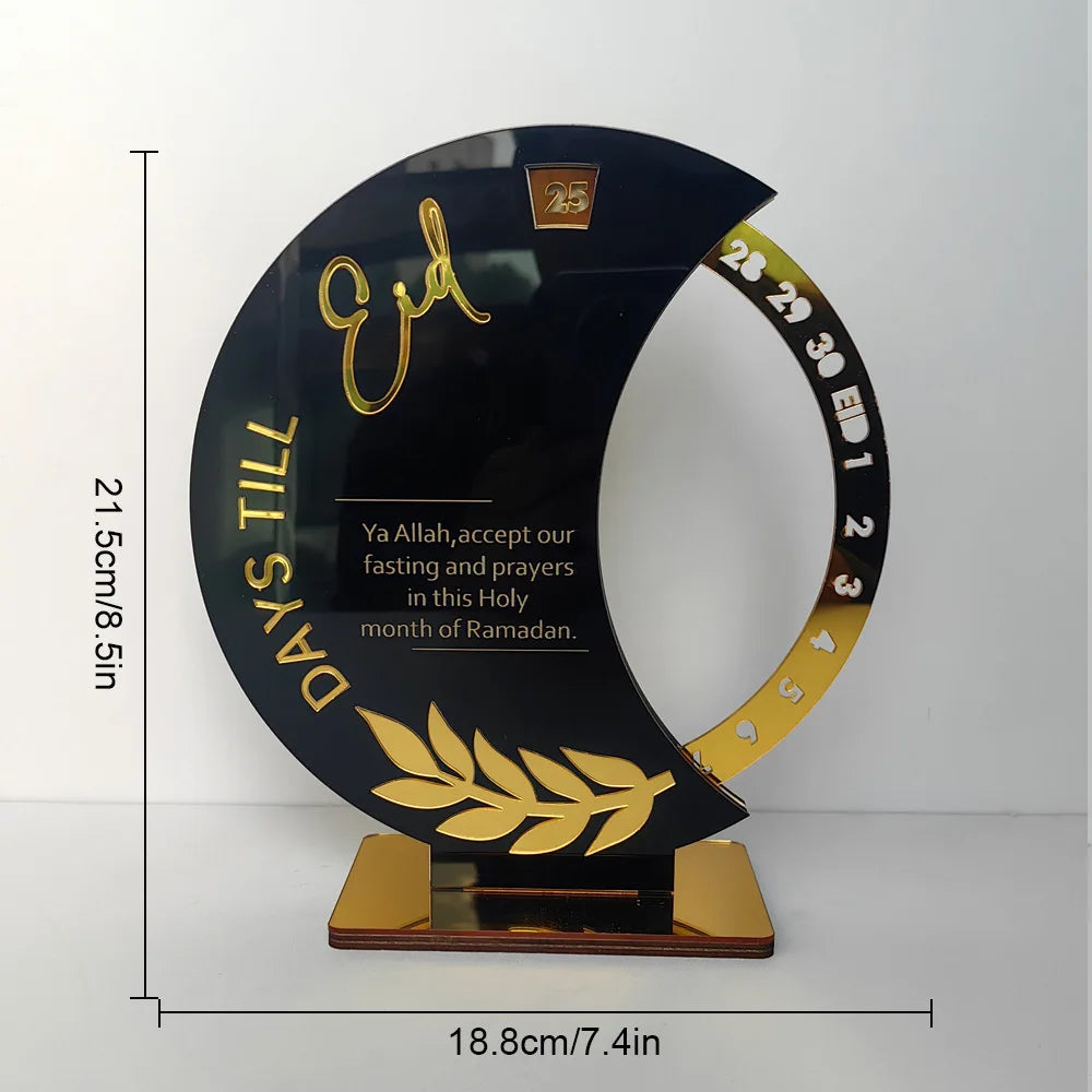 Ramadan Countdown Advent Calendar with Rotatable Wheel Eid Mubarak Table Ornament Islamic 2025 Muslim Party Decoration Kids Gift