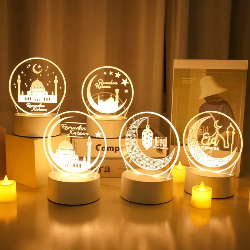 EID Night Light Mubarak Ramadan Decoration For Home 2025 Islamic Muslim Party Decor Ramadan Kareem Happy Eid Al Adha Ramadan