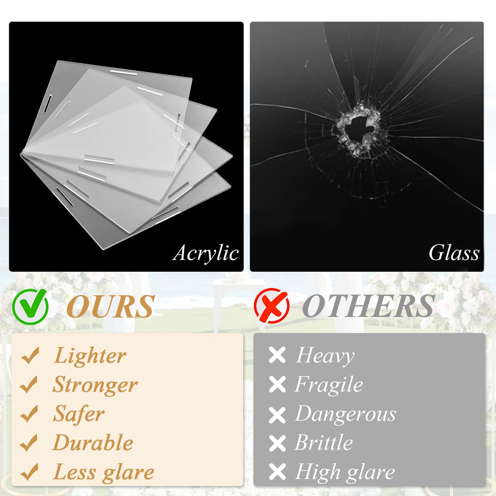 Acrylic Flower Stand, Clear Wedding Flower Stand, 11X11X39in Pedestal Riser for Birthday Parties, Wedding Decorations