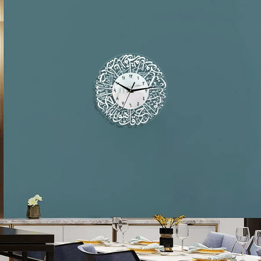 Acrylic Eid al Fitr Decoration Clock Islamic Wall Decoration Pendant Home Living Room Bedroom Office Eid al Fitr Decoration