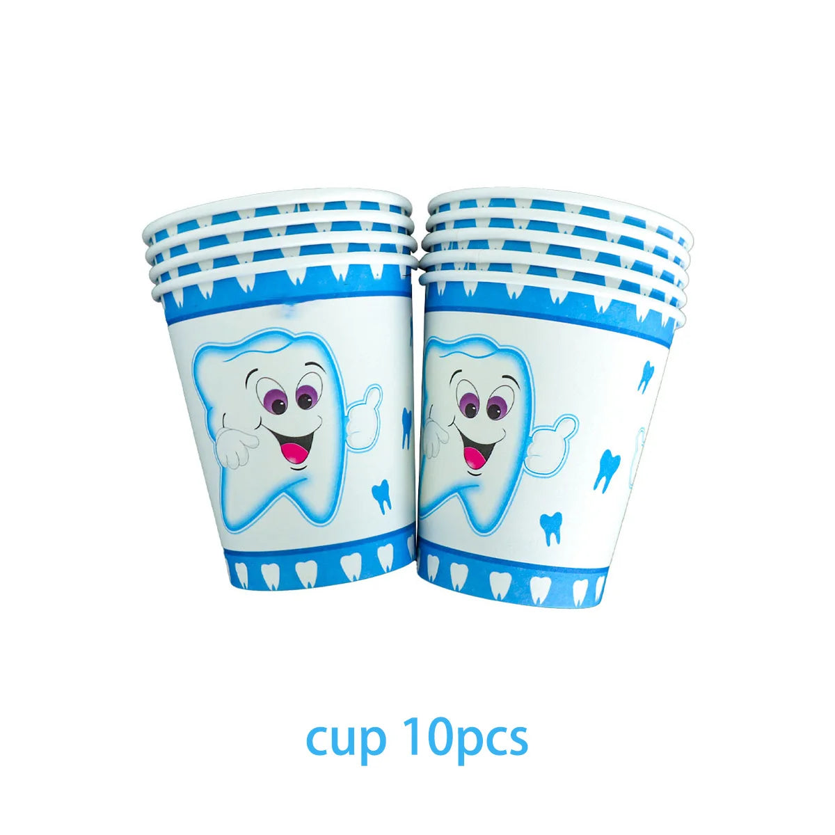 Blue My First Tooth Theme Birthday Party Decorations Disposable Tableware Balloon Banner Cake Toppers Kid Boys Baby Shower Gifts