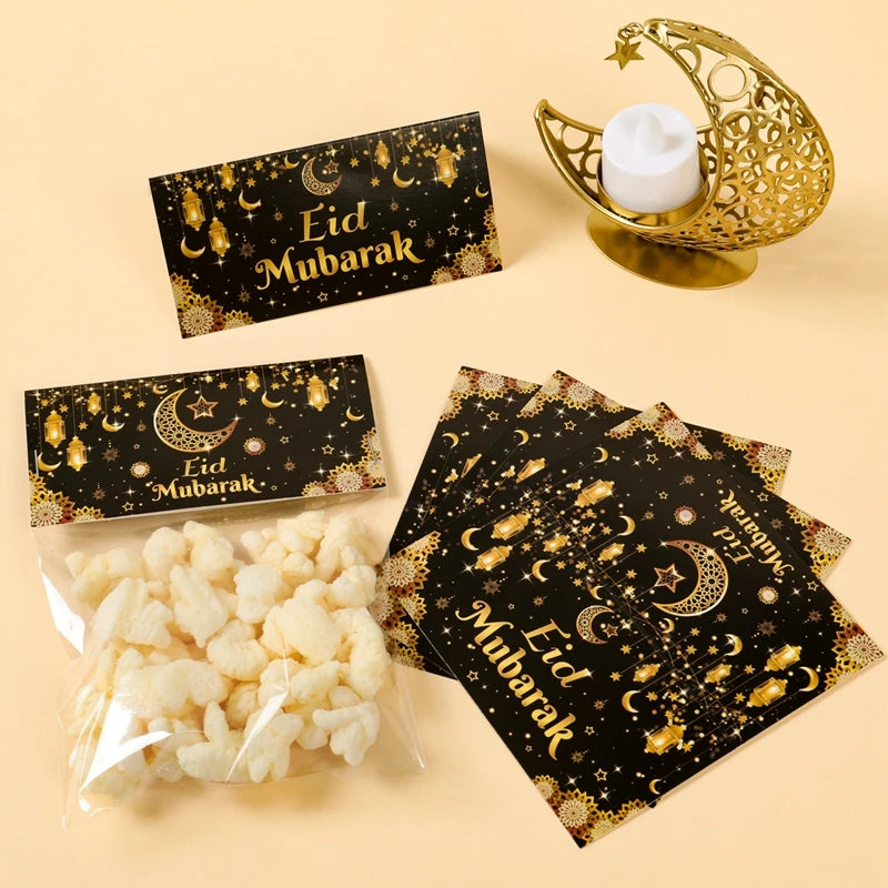 Eid Mubarak Treat Bag Topper Candy Bag Ramadan Decorations For Home 2025 Islamic Muslim Party Decor Ramadan Kareem EID Al Adha