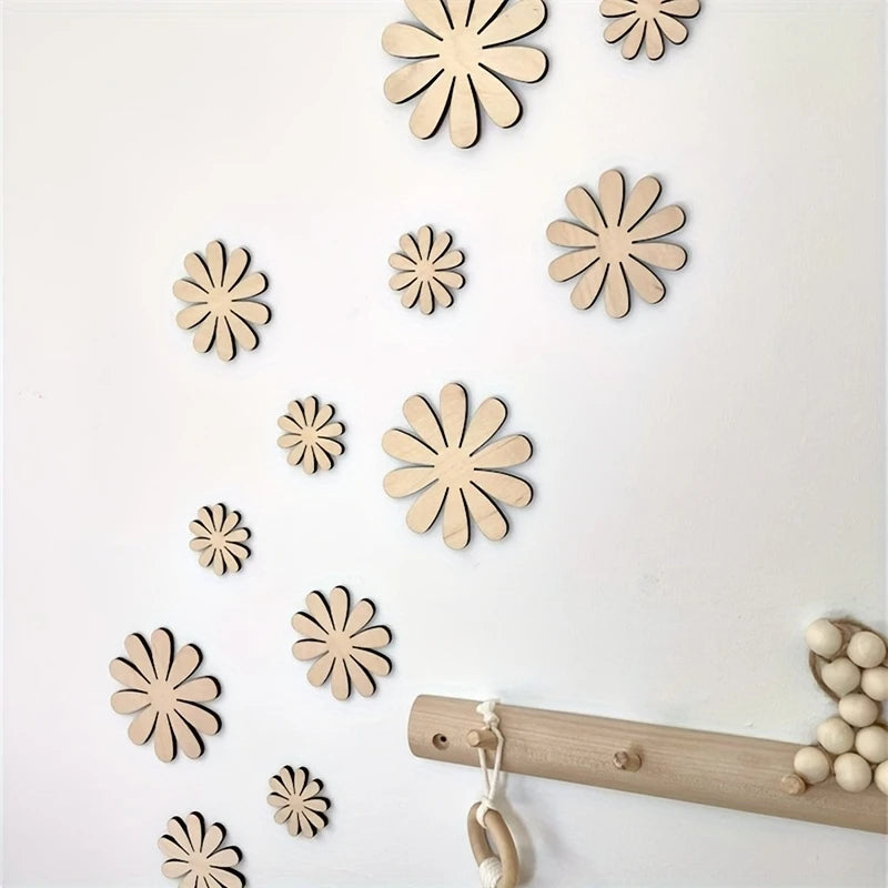 Simple Wooden Wall Decoration Hot Air Balloons Sun Moon Stars Heart-shaped Wall Ornaments Warm Sweet Children's Rooms